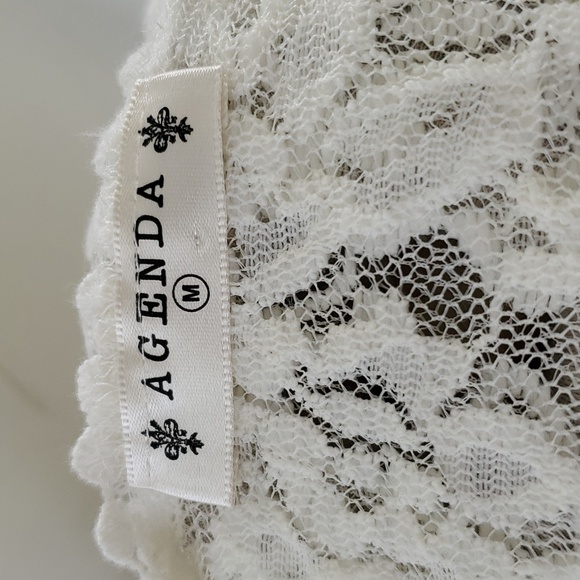 Agenda Boho Floral cream white lace Gilet Long Vest M L Cottage Core - Picture 7 of 8